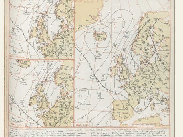 Detail of the Day You Were Born example print: the inset: the Met Office Daily Weather Report chart for the day, with the forecast and the temperature