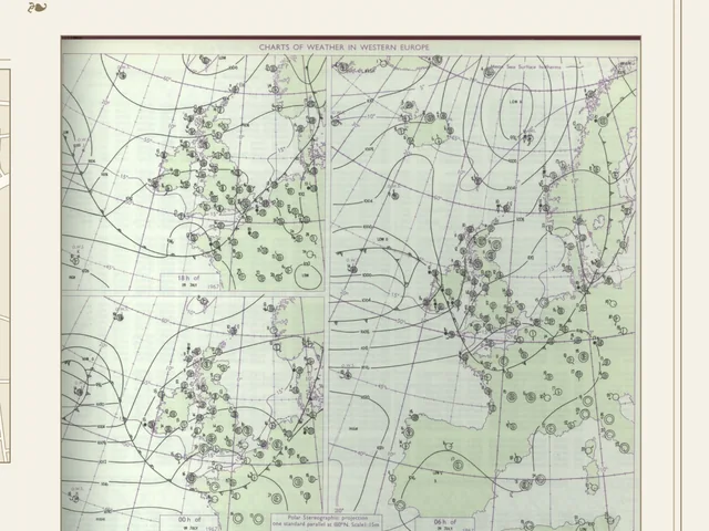 Detail of the Our Day example print: the Met Office Daily Weather Report chart for Saturday 29 July 1967
