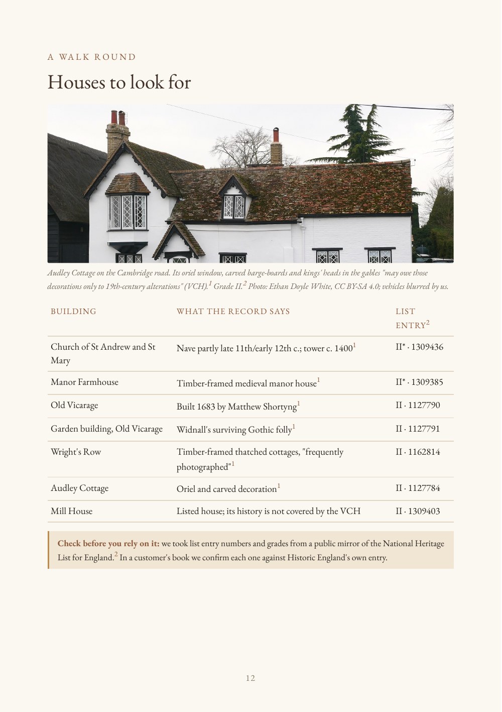 Grantchester sample book, page 12: houses to look for