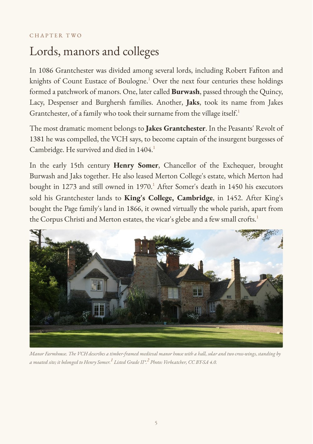 Grantchester sample book, page 5: the manors