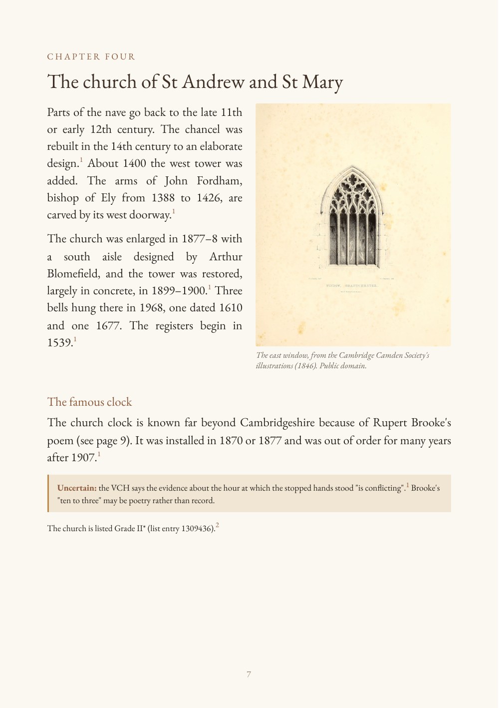 Grantchester sample book, page 7: the parish church of St Andrew and St Mary